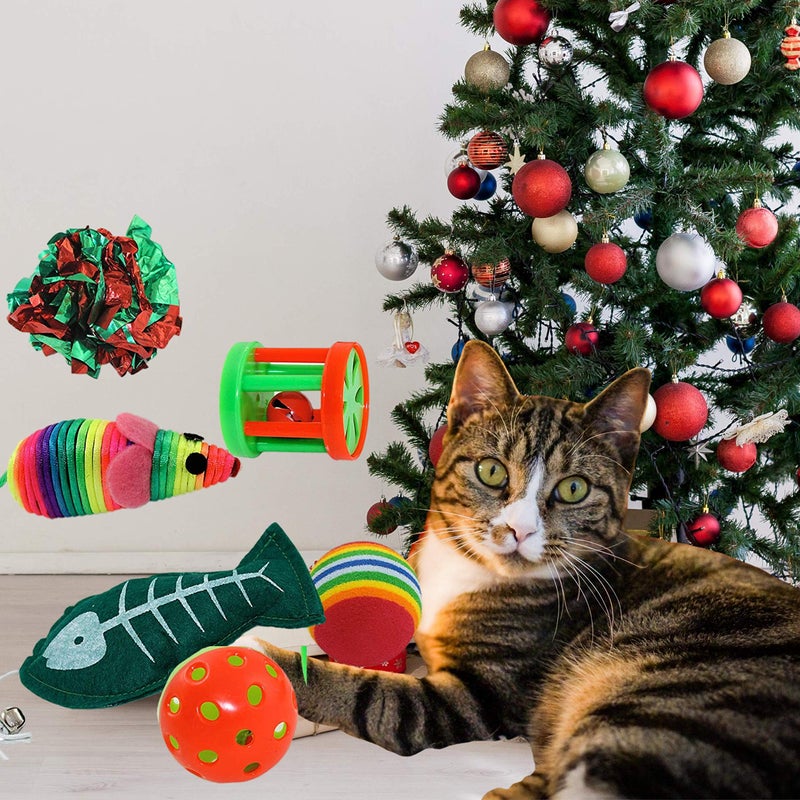 Kole Christmas Cat Stocking, 6 Assorted Toys, Medium Breeds - Image 2